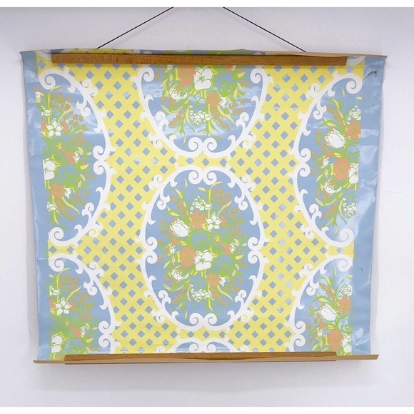Vintage Mid Century Wallpaper 29" x 28" 1 Roll Panel MCM Mod Floral Bouquet 60s - Picture 1 of 8